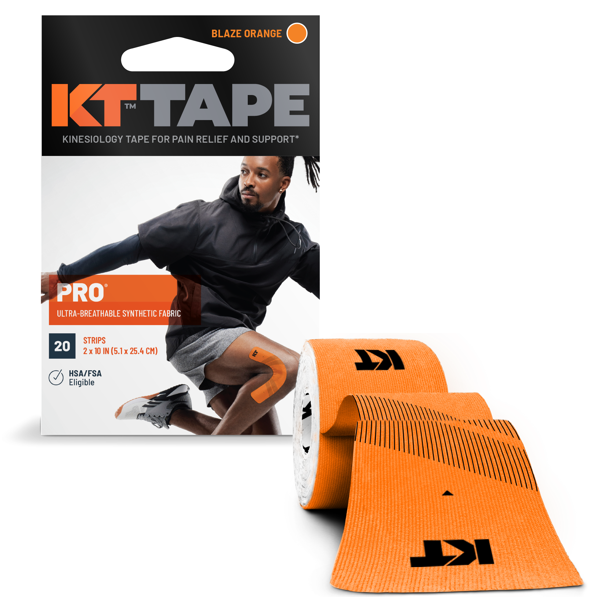 KT Tape Pro packaging with roll#color_blaze-orange