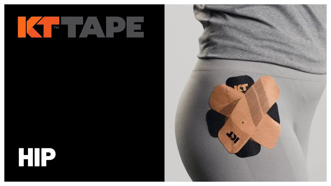 KT Tape kinesiology tape roll used for hip pain and hip stability taping