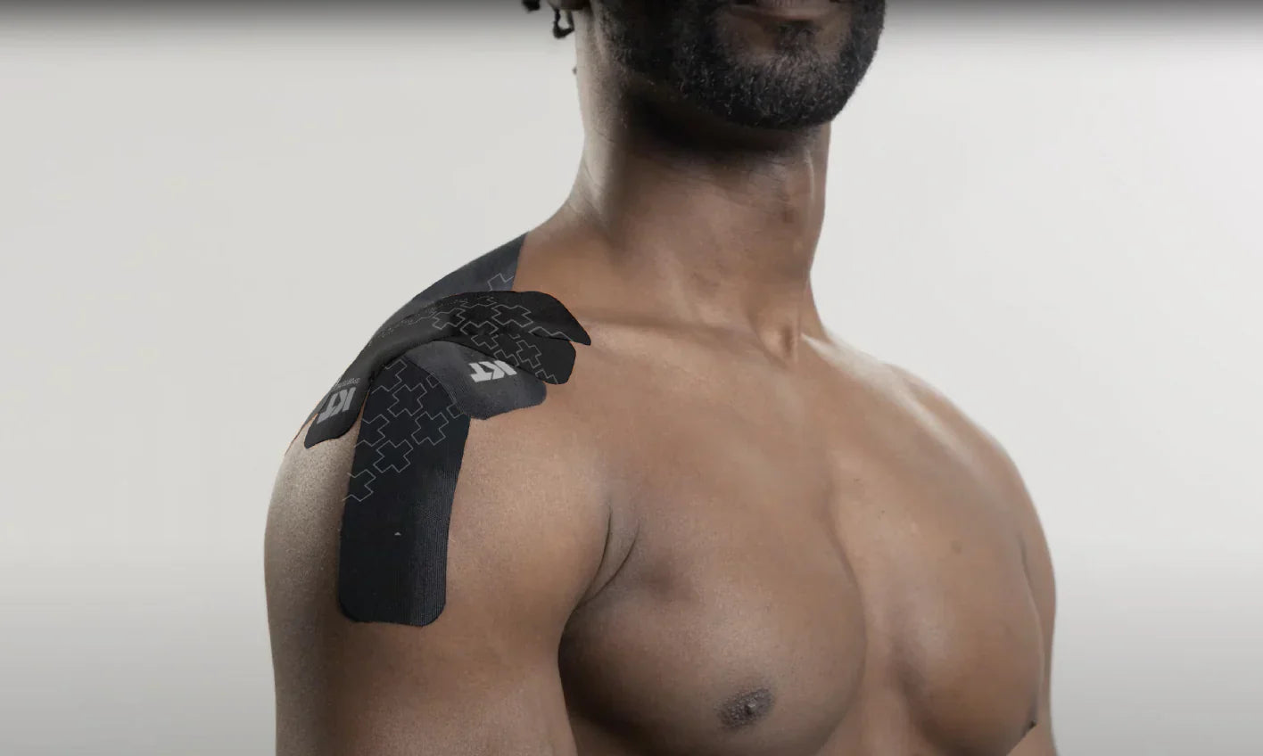 kt tape applied to shoulder joint