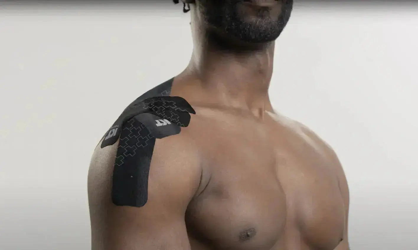 kt tape applied to shoulder joint