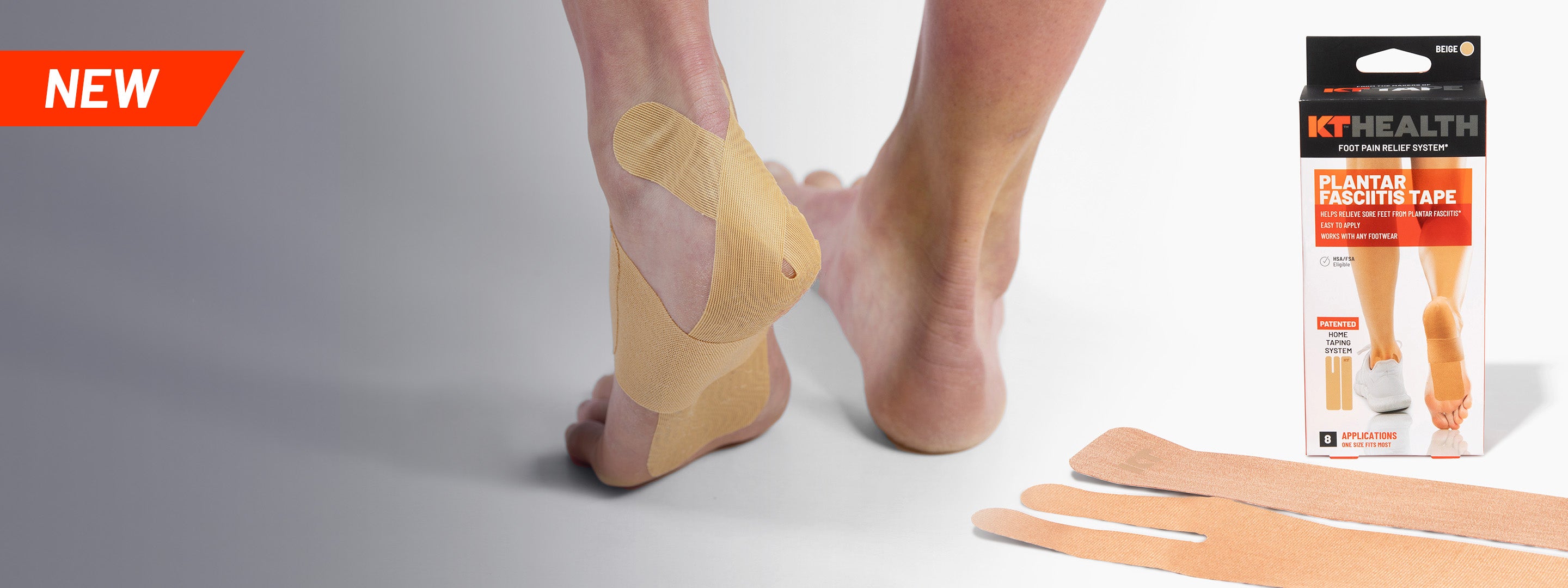 KT Health Plantar Fasciitis Tape on foot
