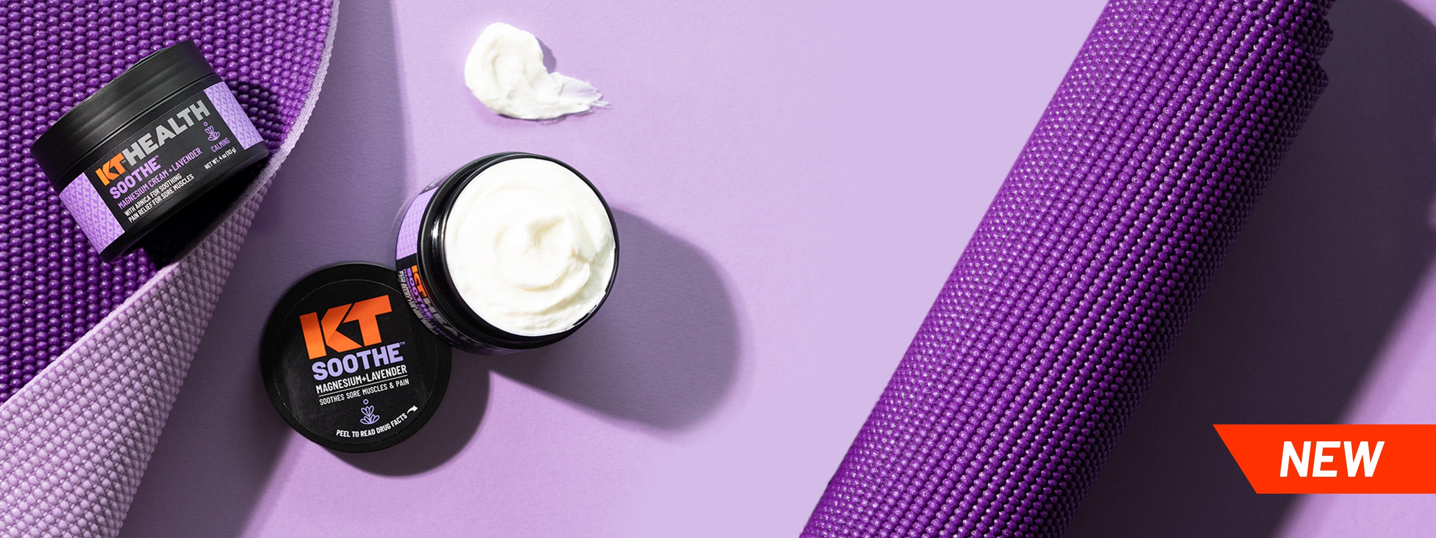 KT Soothe Magnesium + Lavender cream jars