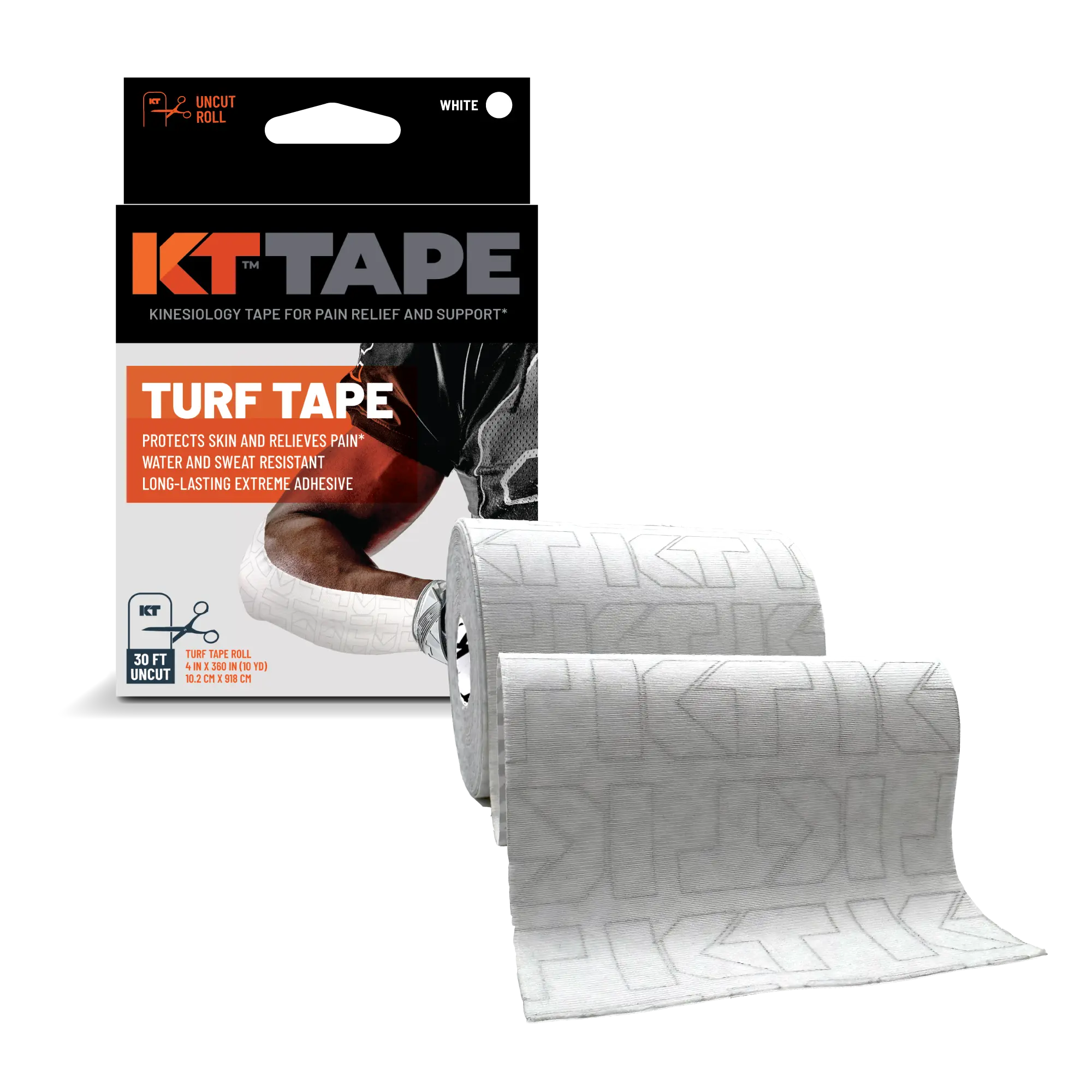KT Tape Turf Tape kinesiology tape in White – durable athletic tape for turf sports protection#color_white