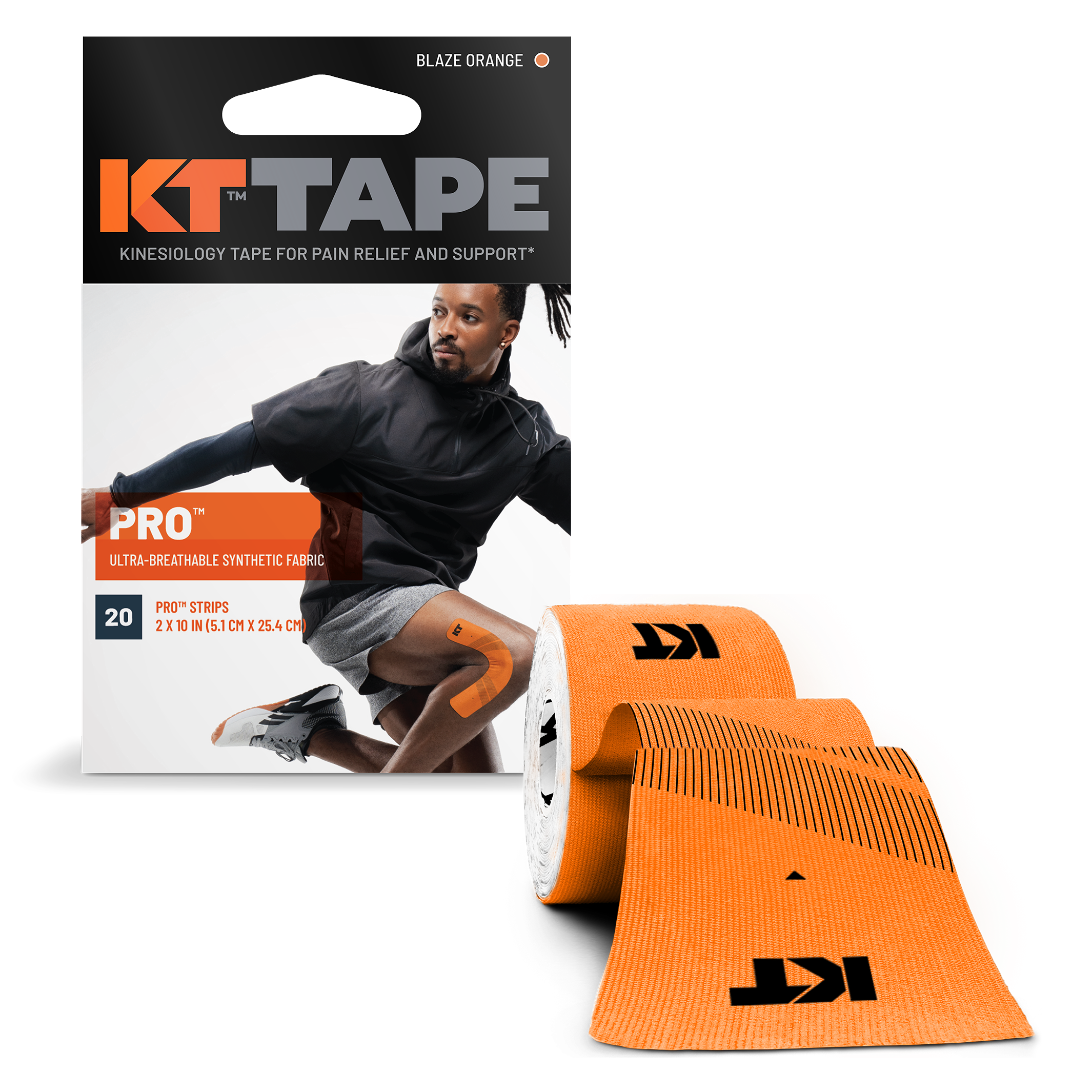 KT Tape Pro packaging with roll#color_blaze-orange